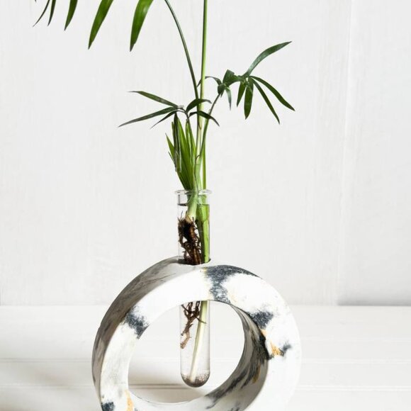 Concrete Vase, Hydroponics Tube, Stand, Flower Vase - Picture 1 of 6